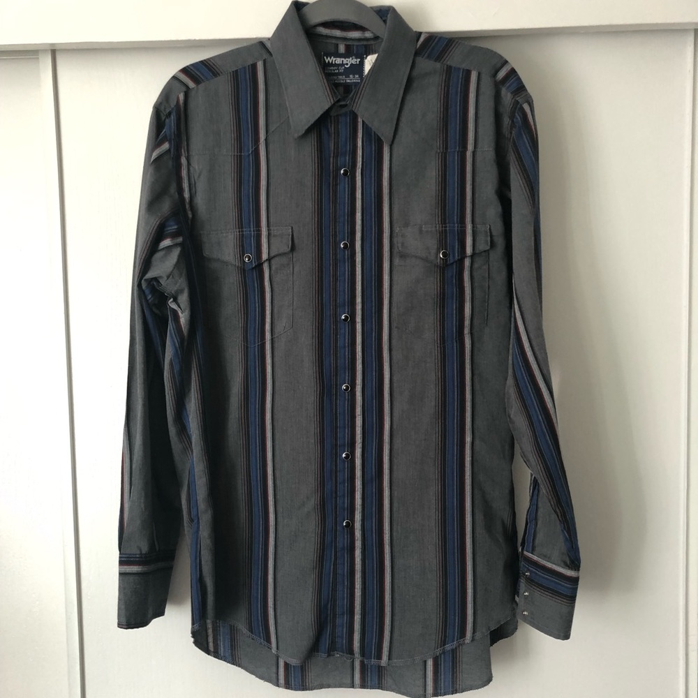 VTG Wrangler Cowboy Onyx Button Long Sleeve Shirt